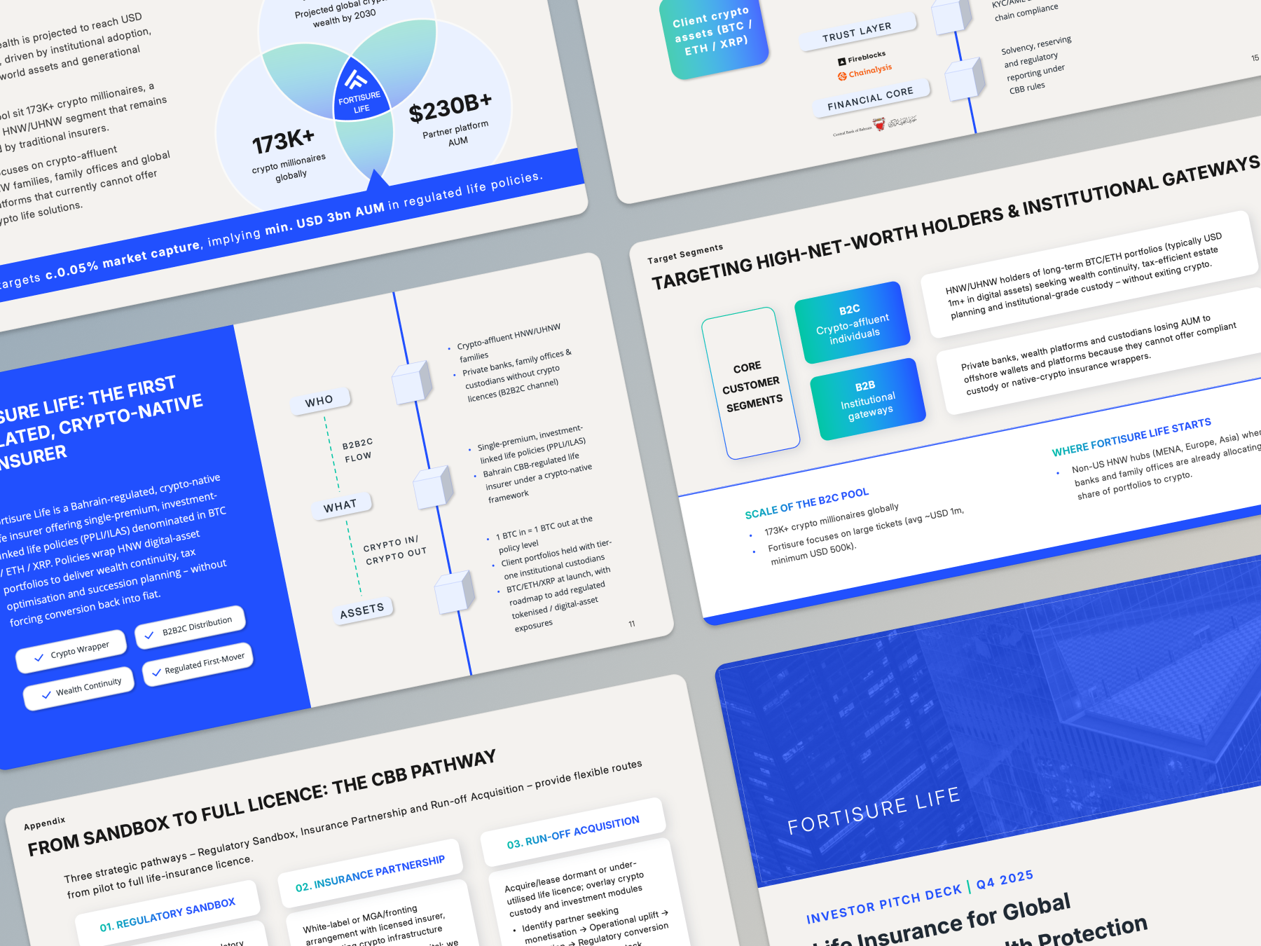 Crypto-native InsurTech investor and board presentation portfolio artwork
